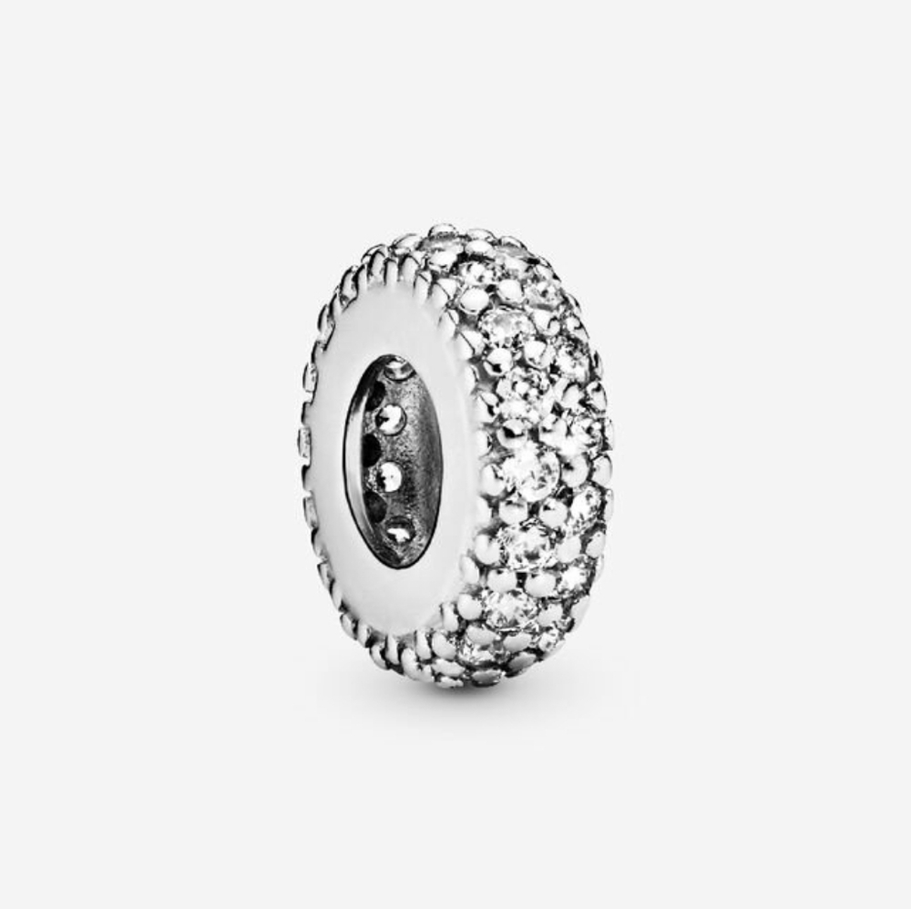Pandora Inspiration Within Clear Sparkle Spacer Charm W Clear CZ